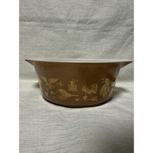 Vintage Pyrex 475-B 2 1/2 Qt Early American White Nesting Round Handles *No Lid*